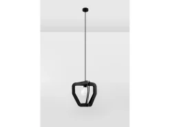 Lampada a sospensione moderna con struttura a filo nera E27 E Lámpara colgante moderna con marco de alambre Negro E27