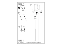 Lampada a sospensione sottile da 8 cm nera, cromata G9 Lámpara colgante Slim de 8 cm Negro, Cromo G9