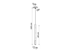 Lampada a sospensione sottile da 8 cm nera, cromata G9 Lámpara colgante Slim de 8 cm Negro, Cromo G9