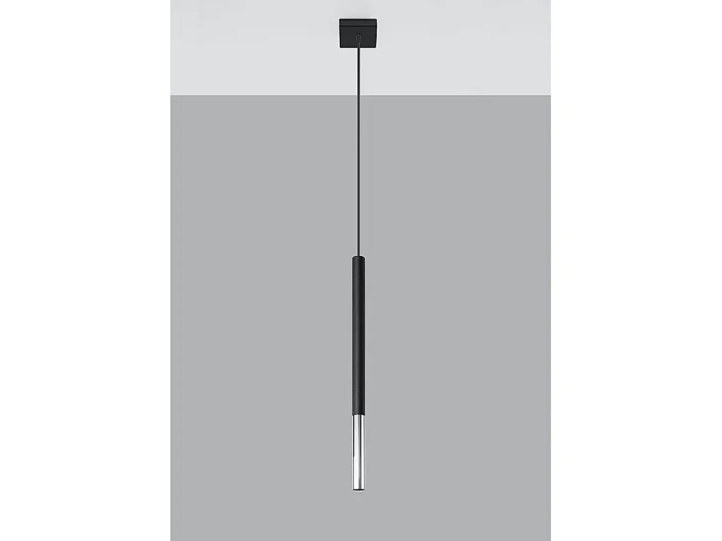 Lampada a sospensione sottile da 8 cm nera, cromata G9 Lámpara colgante Slim de 8 cm Negro, Cromo G9