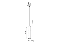 Lampada a sospensione sottile 8 cm nera, legno naturale GU10 Lámpara colgante delgada de 8 cm negro, madera natural GU10