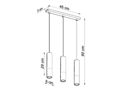 Lampada a sospensione tripla Nero, Oro GU10 Lámpara colgante triple negra, oro GU10