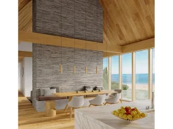 Lampada a sospensione tripla in legno naturale GU10 Lámpara colgante triple madera natural GU10
