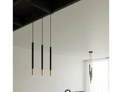 Lampada a sospensione tripla Nero, Oro G9 Lámpara colgante triple negra, dorada G9