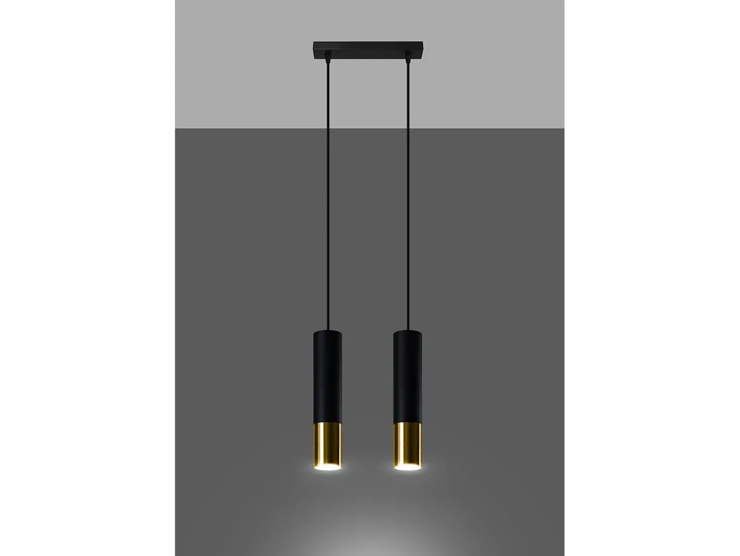 Lampada a sospensione Twin Nero, Oro GU10 Lámpara colgante Twin Negro, Dorado GU10