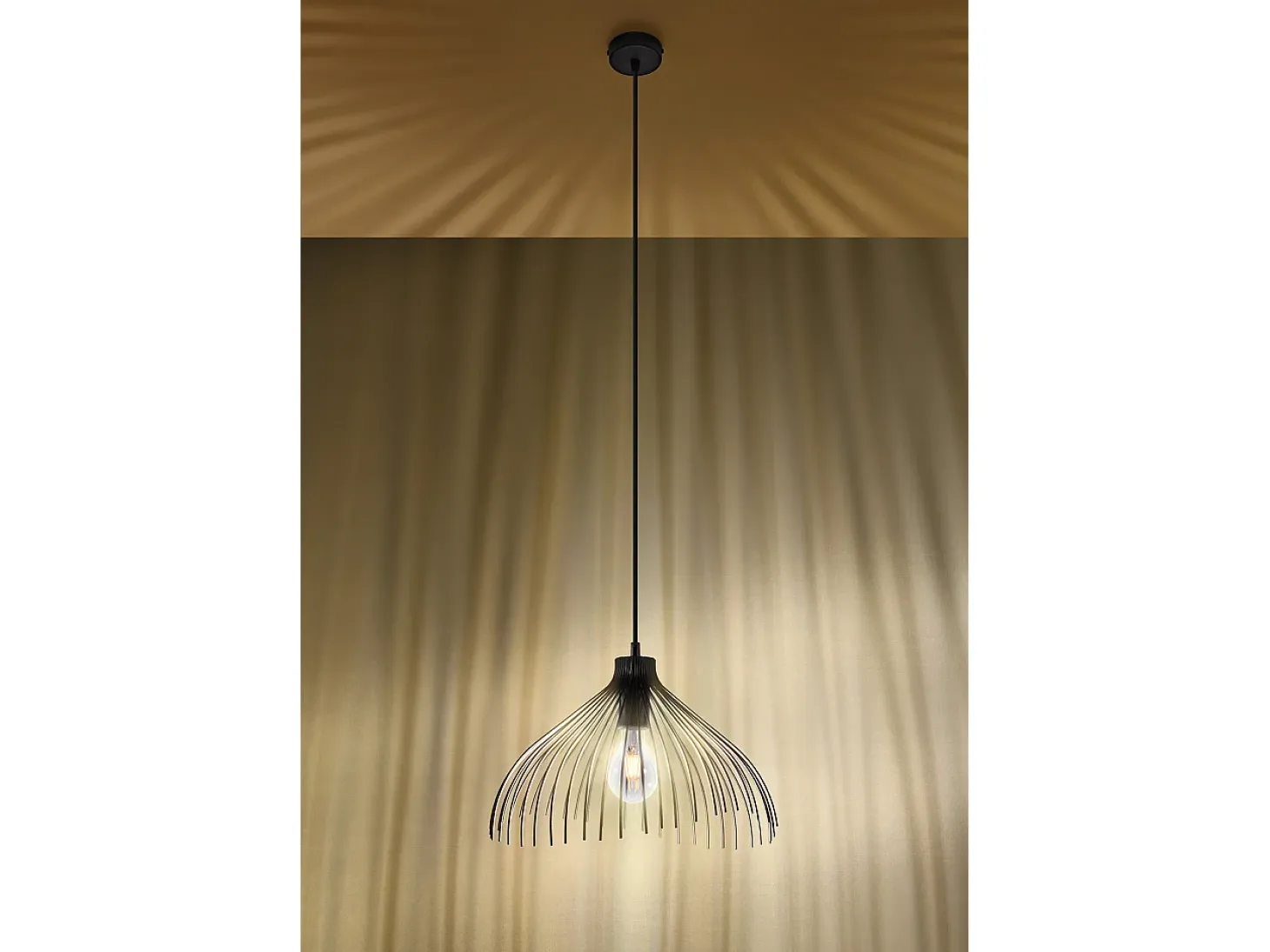Lampada a sospensione Wire Frame nera E27 Lámpara colgante con marco de alambre Negro E27