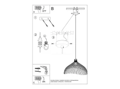 Lampada a sospensione Wire Frame nera E27 Lámpara colgante con marco de alambre Negro E27