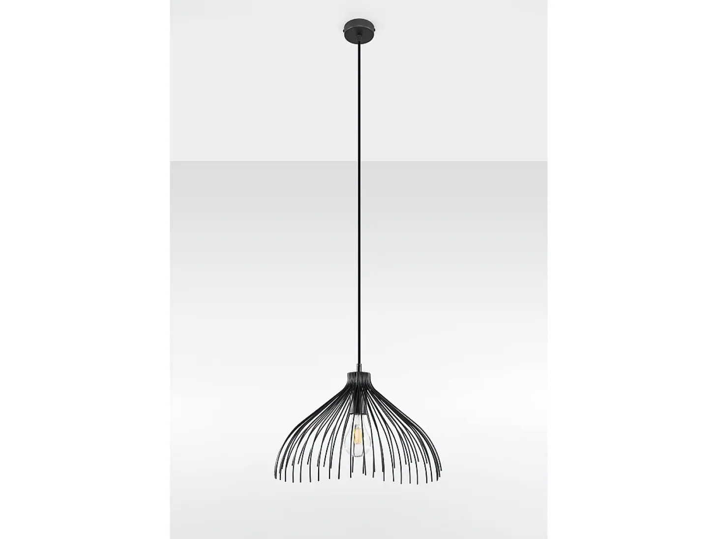 Lampada a sospensione Wire Frame nera E27 Lámpara colgante con marco de alambre Negro E27