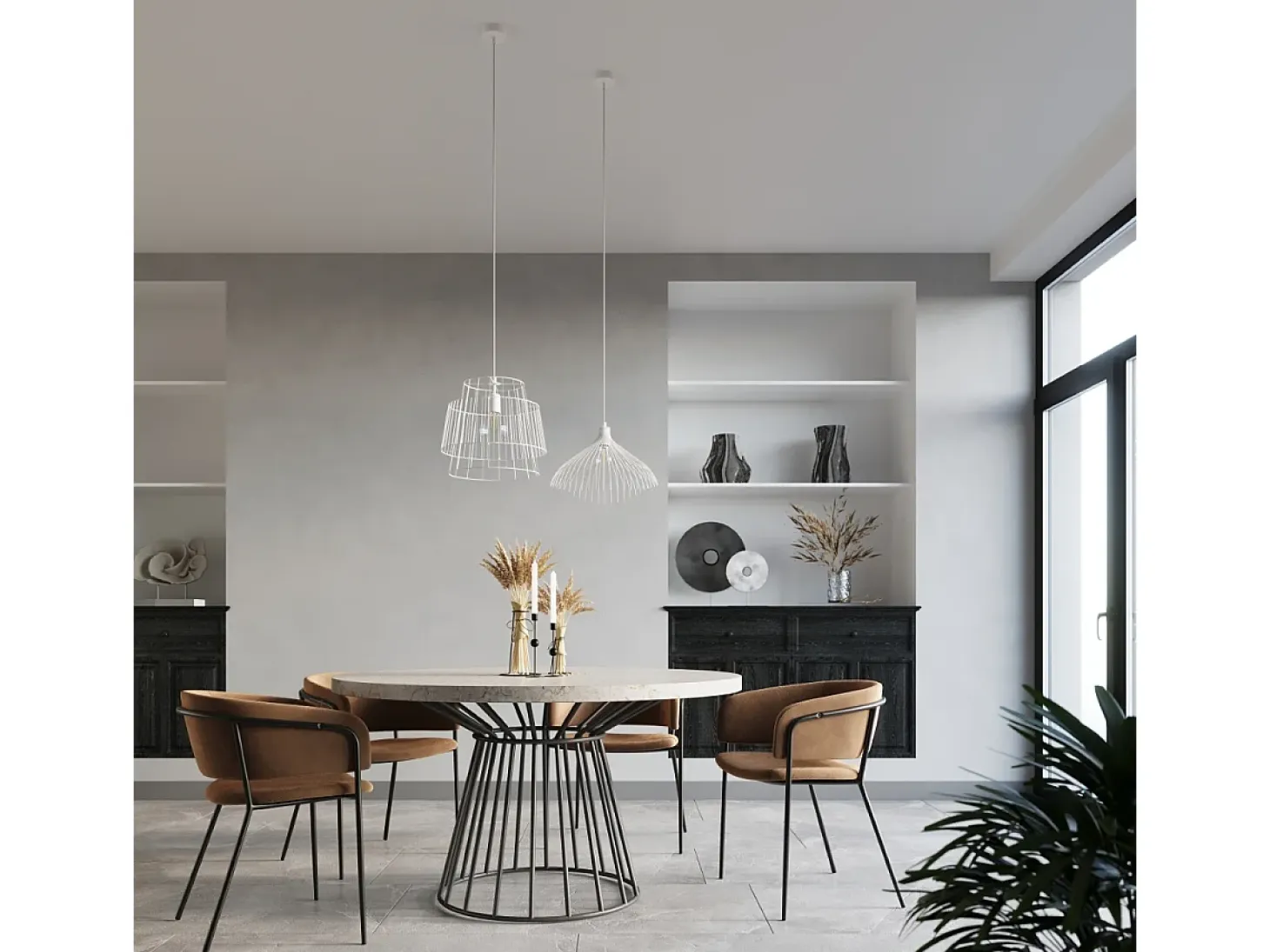 Lampada a sospensione Wire Frame bianca E27 Lámpara colgante con marco de alambre Blanco E27