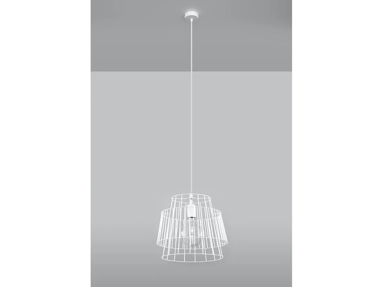 Lampada a sospensione Wire Frame bianca E27 Lámpara colgante con marco de alambre Blanco E27