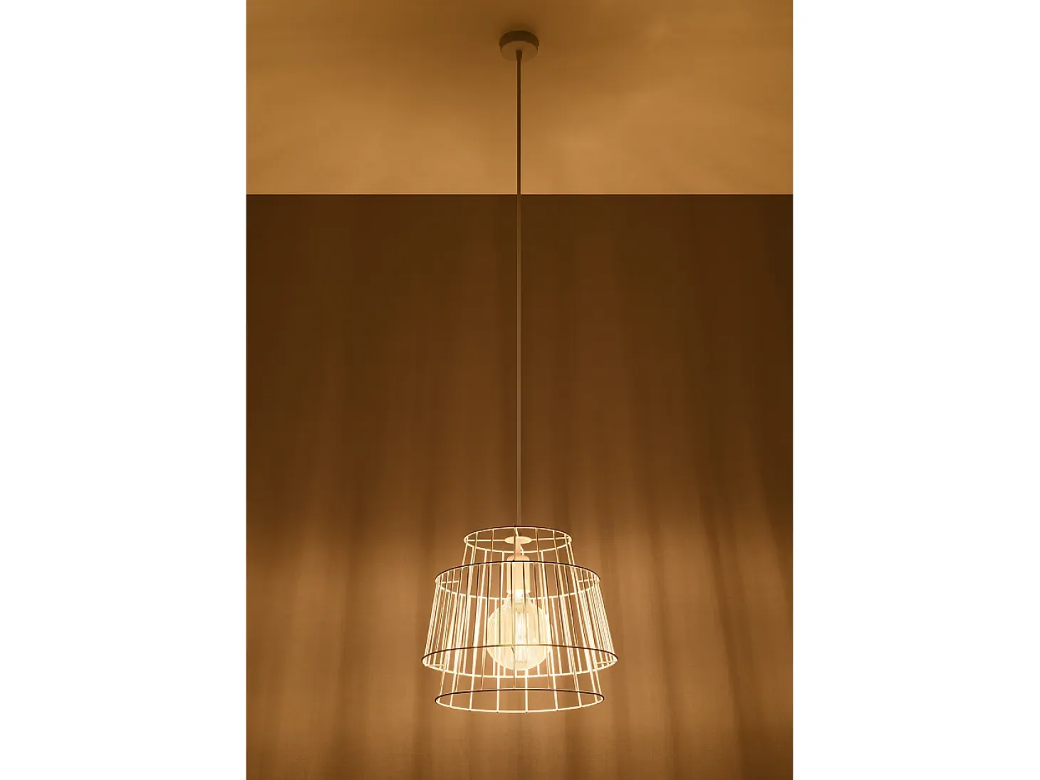 Lampada a sospensione Wire Frame bianca E27 Lámpara colgante con marco de alambre Blanco E27