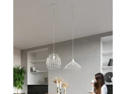 Lampada a sospensione Wire Frame bianca E27 Lámpara colgante con marco de alambre Blanco E27