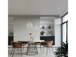 Lampada a sospensione Wire Frame bianca E27 Lámpara colgante con marco de alambre Blanco E27