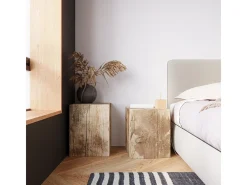Lampada da parete quadrata da superficie in legno naturale E27 Lámpara de pared cuadrada de superficie madera natural E27