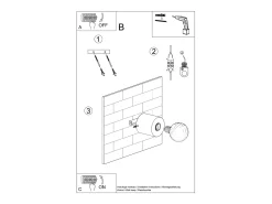 Lampada da parete rotonda da superficie grigia E27 Lámpara de pared redonda de superficie gris E27