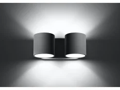 Lampada da parete Twin Round Up & Down grigia G9 Lámpara de pared Twin Round Up & Down Gris G9