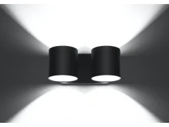 Lampada da parete Twin Round Up & Down nera G9 Lámpara de pared Twin Round Up & Down Negro G9