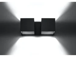 Lampada da parete Twin Square Up & Down nera G9 Lámpara de pared Twin Square Up & Down Negro G9