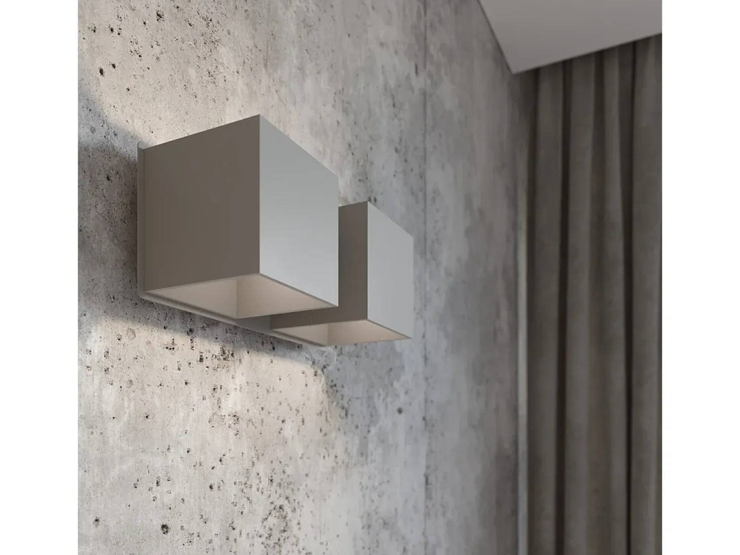 Lampada da parete Twin Square Up & Down Grigio G9 Lámpara de pared Twin Square Up & Down Gris G9