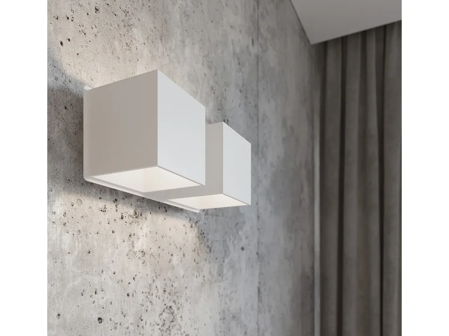 Lampada da parete Twin Square Up & Down bianca G9 Lámpara de pared Twin Square Up & Down Blanco G9