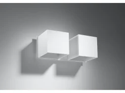 Lampada da parete Twin Square Up & Down bianca G9 Lámpara de pared Twin Square Up & Down Blanco G9