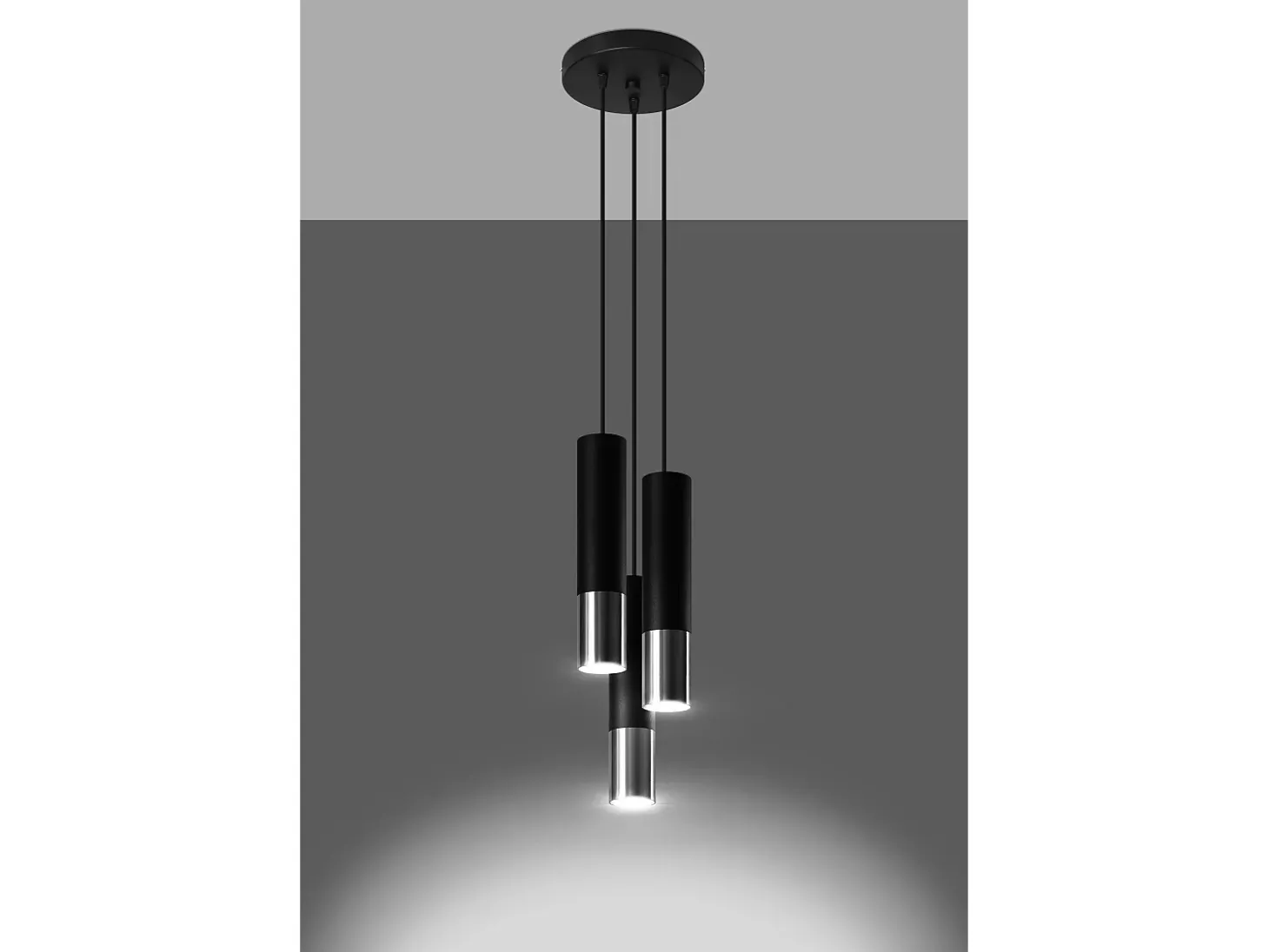 Lampadario a sospensione Cluster Drop Nero, Cromo GU10 Lámpara colgante Cluster Drop Negro, Cromo GU10