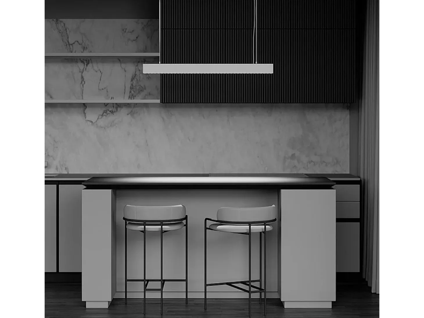 Lampadario A Sospensione Moderno Points Alluminio Bianco Luce Led Integrato 40W