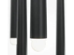 Lampadario A Sospensione Moderno Cascade Alluminio Nero 5 Luci Led 30W