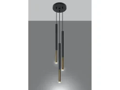 Lampadario a sospensione Cluster Drop Nero, Oro G9 Lámpara colgante Cluster Drop Negro, Dorado G9