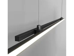 Lampadario A Sospensione Moderno Halo Alluminio Nero 2 Luci Led 48W