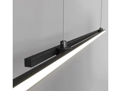 Lampadario A Sospensione Moderno Halo Alluminio Nero 2 Luci Led 48W