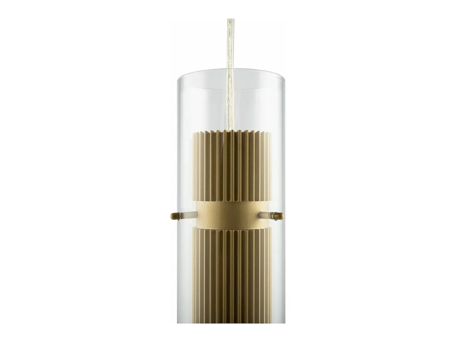 Lampadario A Sospensione Moderno Dynamics Alluminio Oro Vetro 1 Luce Gu10 50W