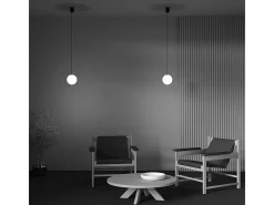 Lampadario A Sospensione Moderno Luna Alluminio Nero Led Integrato 5W Fredda