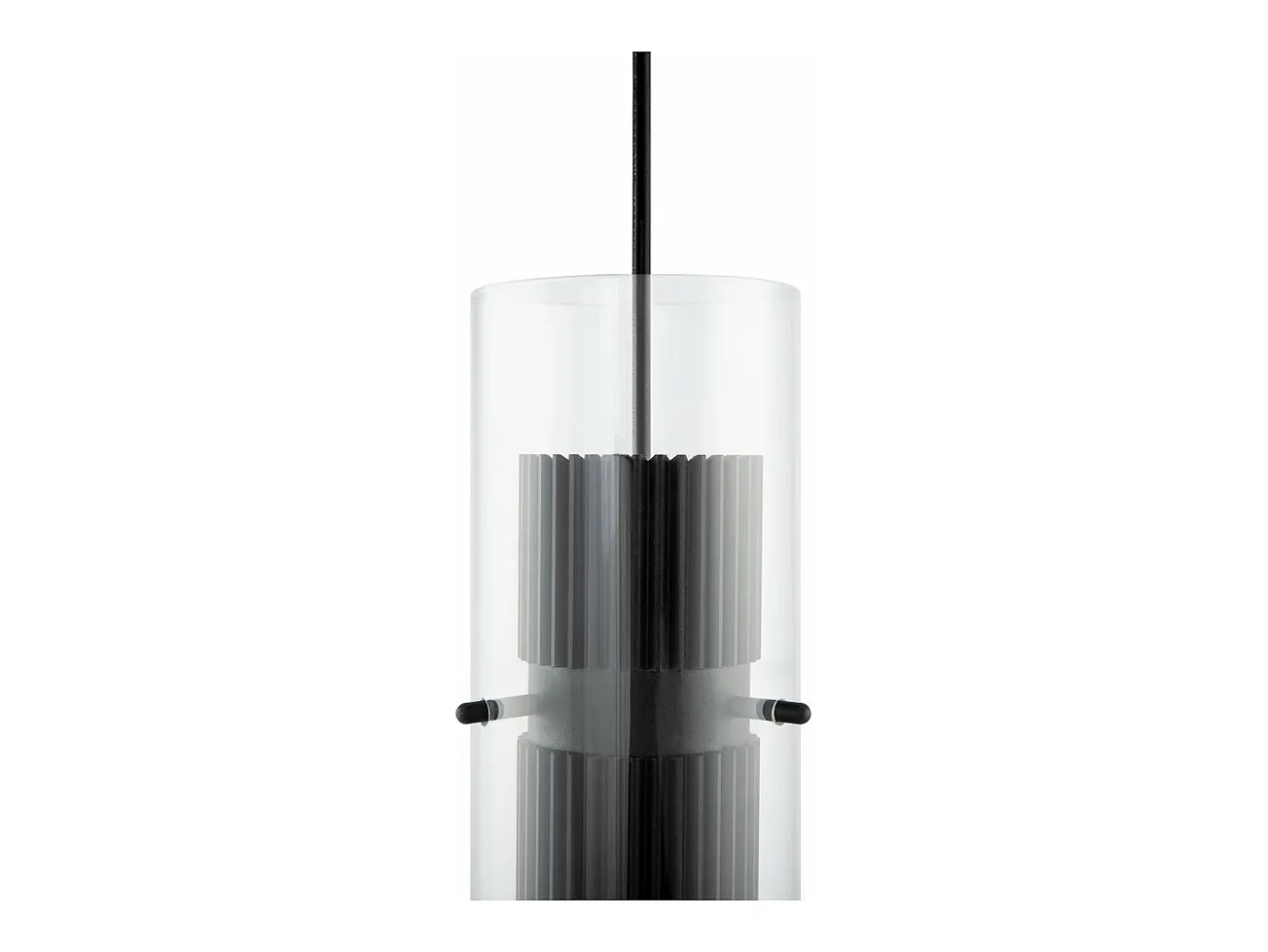 Lampadario A Sospensione Moderno Dynamics Alluminio Nero Vetro 1 Luce Gu10 50W