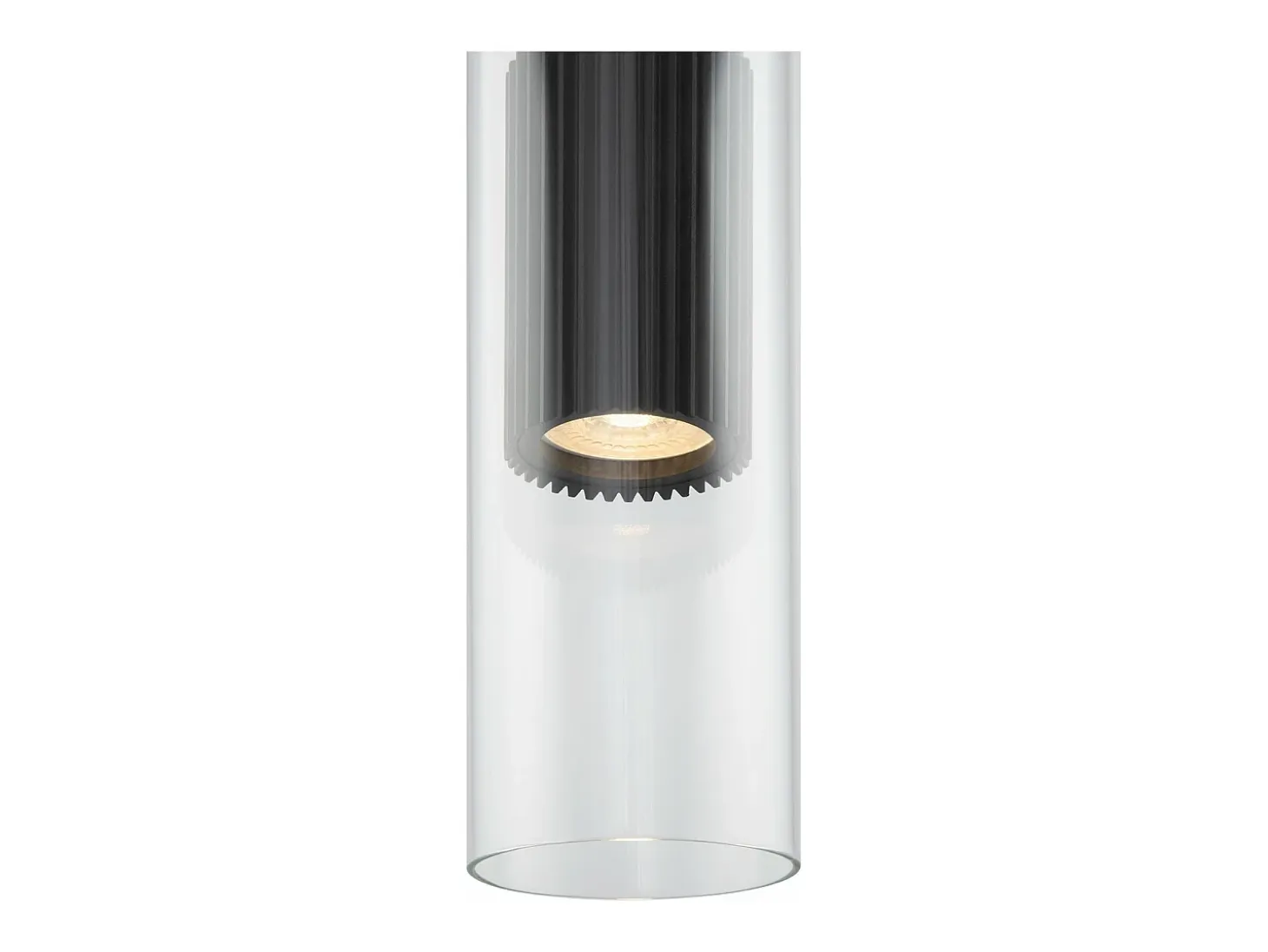 Lampadario A Sospensione Moderno Dynamics Alluminio Nero Vetro 1 Luce Gu10 50W