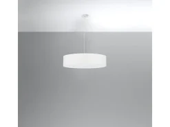 Lampadario Cilindrico Bianco 50cm E27 Lámpara colgante cilíndrica Blanca 50cm E27