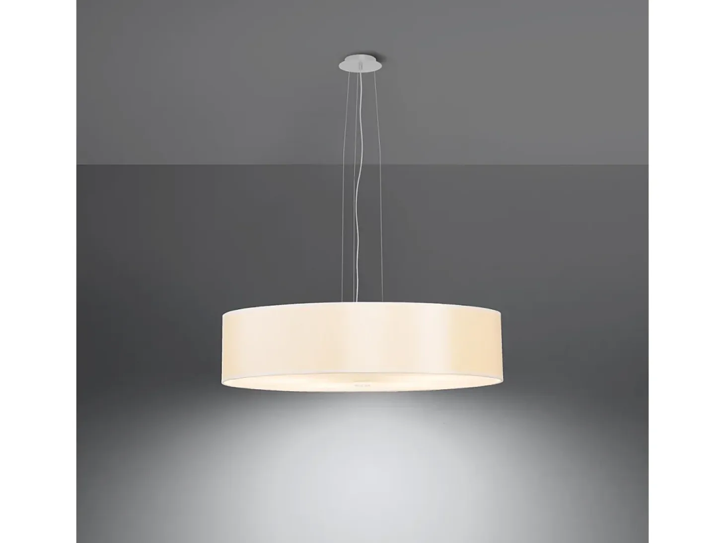 Lampadario Cilindrico Bianco 50cm E27 Lámpara colgante cilíndrica Blanca 50cm E27