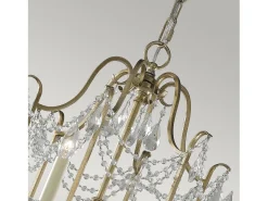 Lampadario Classico Gianna Cristallo Argento Dorato Vetro Oro 6 Luci E14