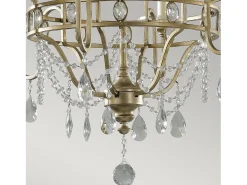 Lampadario Classico Gianna Cristallo Argento Dorato Vetro Oro 6 Luci E14