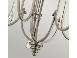 Lampadario Classico Karlee Acciaio Peltro Classico Cristallo 5 Luci E14