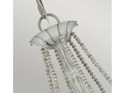 Lampadario Classico Maryville Acciaio Grigio Slavato Legno 6 Luci E14