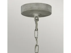 Lampadario Classico Maryville Acciaio Grigio Slavato Legno 6 Luci E14