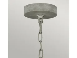 Lampadario Classico Maryville Acciaio Grigio Slavato Legno 9 Luci E14