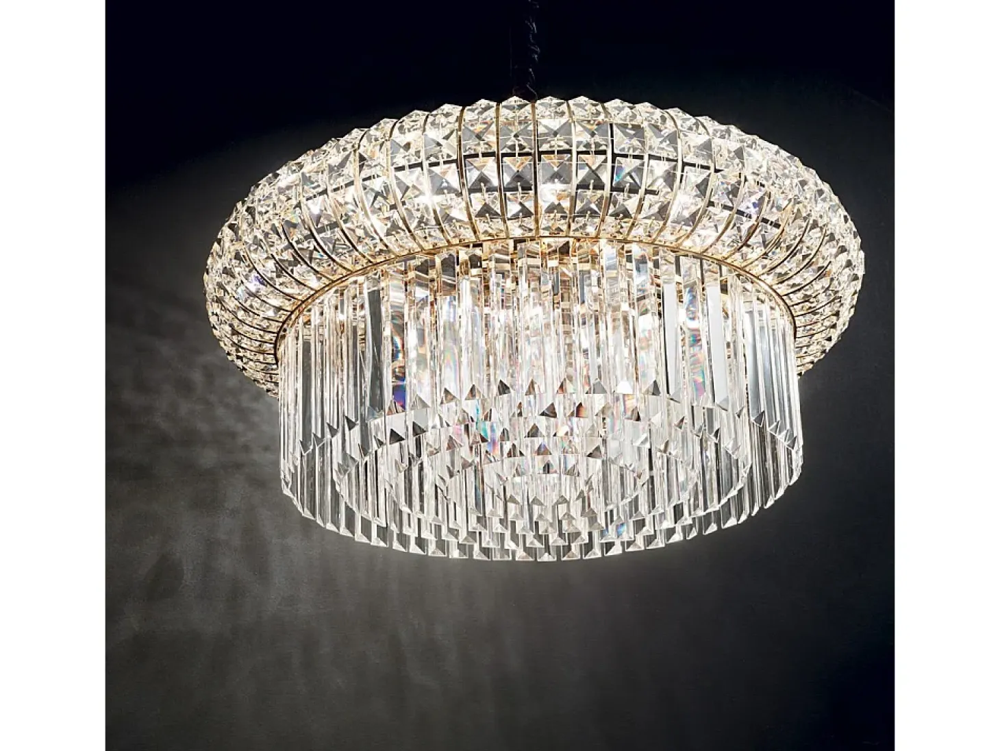 Lampadario Classico Nabucco Metallo Oro 16 Luci E14