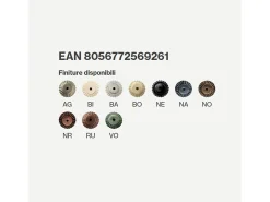 Lampadario Classico Ravenna Metallo E Ceramica Nero Sfumato Arg. 31Cm 1 Luce E27