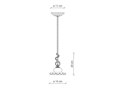 Lampadario Classico Roma Metallo E Ceramica Nero Sfumato Rame 1 Luce E14