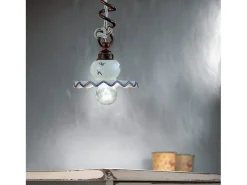 Lampadario Classico Roma Metallo E Ceramica Nero Sfumato Rame 1 Luce E14