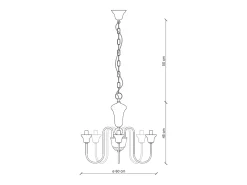 Lampadario Classico Sanremo Metallo E Ceramica Bianco Filo Blu 5 Luci E14