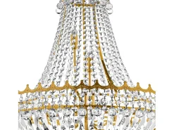 Lampadario Classico Versailles Acciaio Oro Vetro 13 Luci E14
