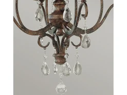 Lampadario Contemporaneo Chateau Acciaio Bronzo Moka Cristallo 4 Luci E14